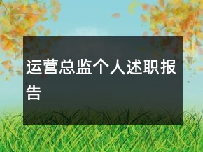 运营总监个人述职报告