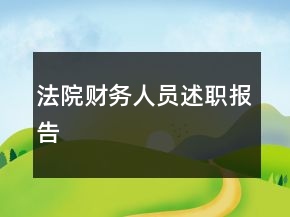法院财务人员述职报告