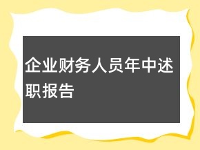 企业财务人员年中述职报告