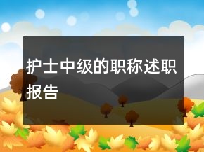 护士中级的职称述职报告