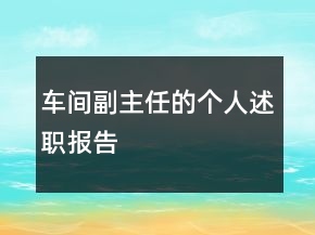 车间副主任的个人述职报告