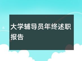 大学辅导员年终述职报告