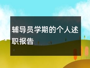 辅导员学期的个人述职报告
