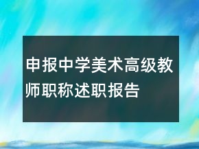 申报中学美术高级教师职称述职报告