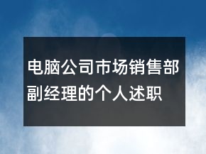 电脑公司市场销售部副经理的个人述职报告