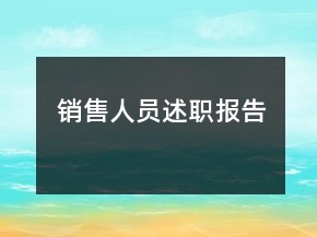 销售人员述职报告