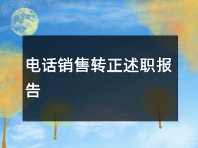 电话销售转正述职报告