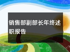 销售部副部长年终述职报告