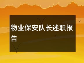 物业保安队长述职报告