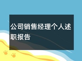 公司销售经理个人述职报告