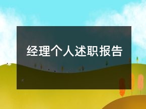 经理个人述职报告