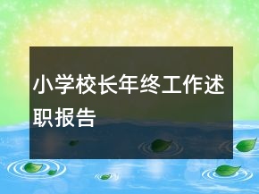 小学校长年终工作述职报告