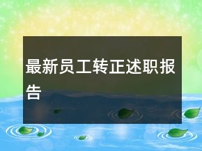 最新员工转正述职报告