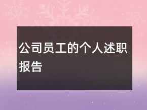 公司员工的个人述职报告