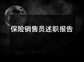 保险销售员述职报告
