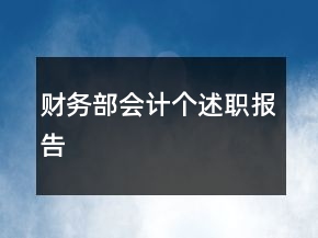 财务部会计个述职报告