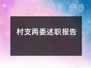 村支两委述职报告