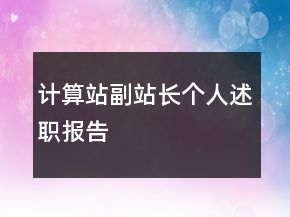 计算站副站长个人述职报告