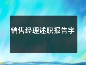销售经理述职报告字