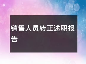销售人员转正述职报告