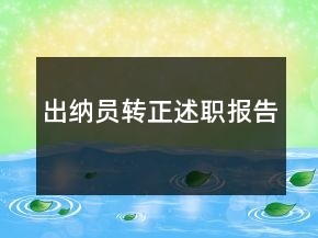 出纳员转正述职报告