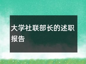 大学社联部长的述职报告