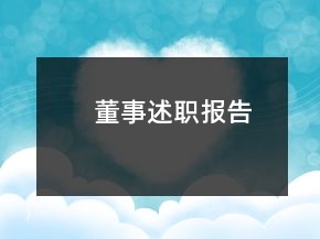 董事述职报告