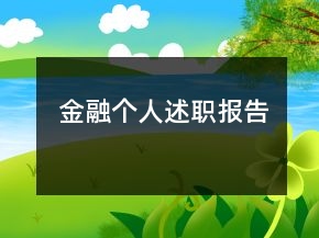 金融个人述职报告
