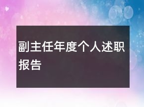 副主任年度个人述职报告