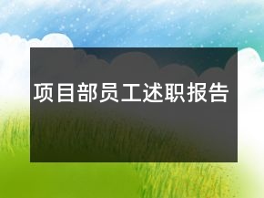项目部员工述职报告