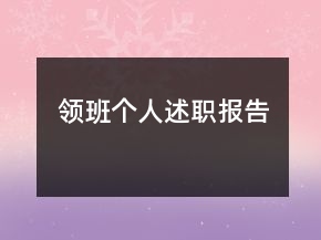领班个人述职报告