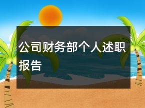 公司财务部个人述职报告