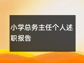 小学总务主任个人述职报告