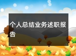 个人总结业务述职报告