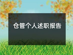 仓管个人述职报告