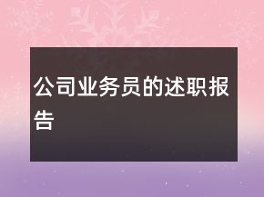公司业务员的述职报告