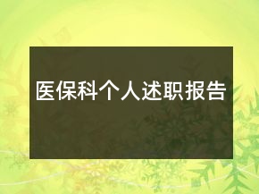 医保科个人述职报告
