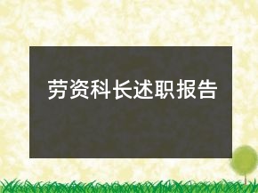 劳资科长述职报告