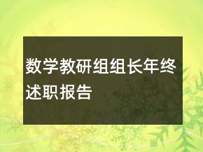 数学教研组组长年终述职报告