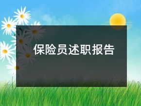 保险员述职报告