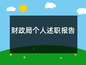 财政局个人述职报告