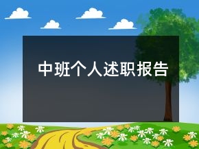 中班个人述职报告