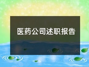 医药公司述职报告