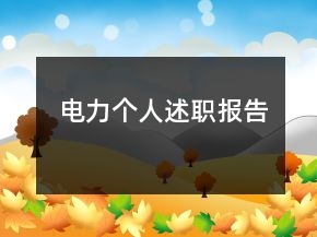 电力个人述职报告