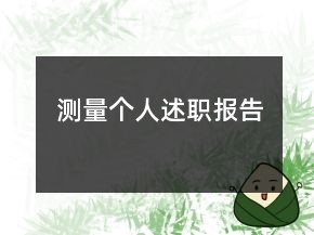测量个人述职报告