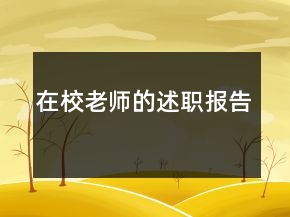 在校老师的述职报告