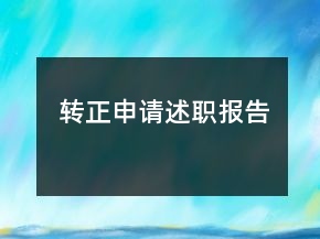 转正申请述职报告
