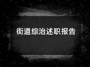 街道综治述职报告