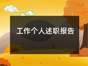 工作个人述职报告