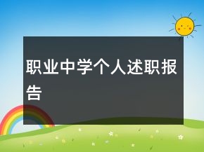 职业中学个人述职报告